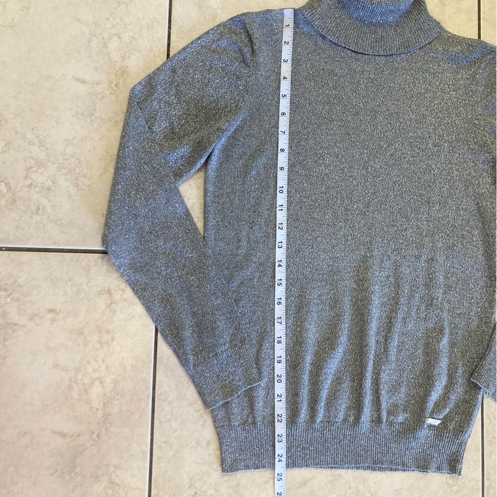 Calvin Klein Metallic Turtleneck Sweater Gray Size M - Picture 8 of 8